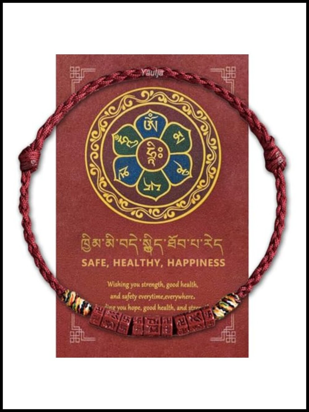 Tibetan Buddhist Red String Bracelet, Cinnabar Beads, Spiritual Protection,